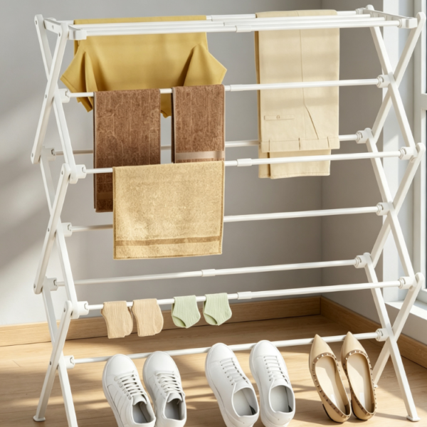 Foldable Clothes Drying Rack with Reinforced Joints