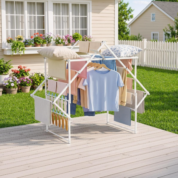 Stable Arch Structure Folding Clothes Drying Rack