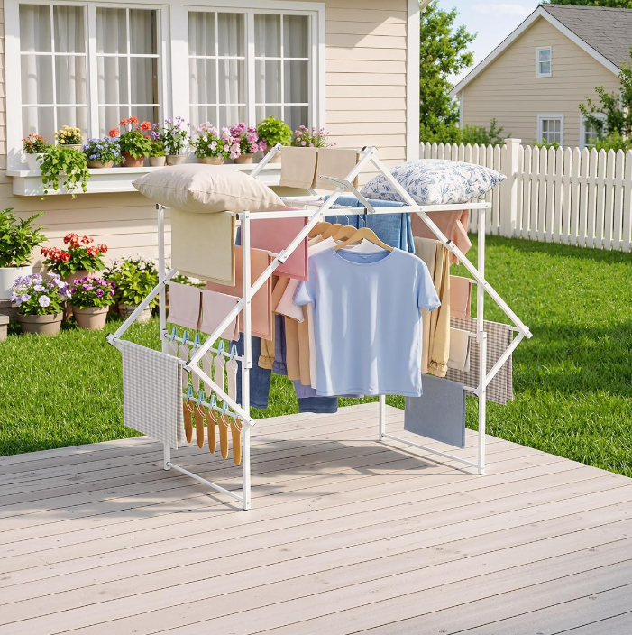 Stable Arch Structure Folding Clothes Drying Rack