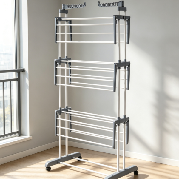 Mobile Stainless Steel Clothes Drying Rack with Wheels