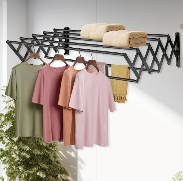 Retractable Wall Mounted Clothes Drying Rack