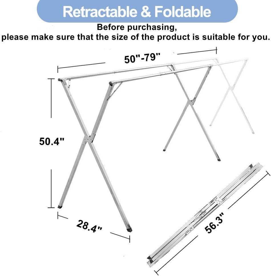 Adjustable Stainless Steel Clothes Drying Rack - Image 2