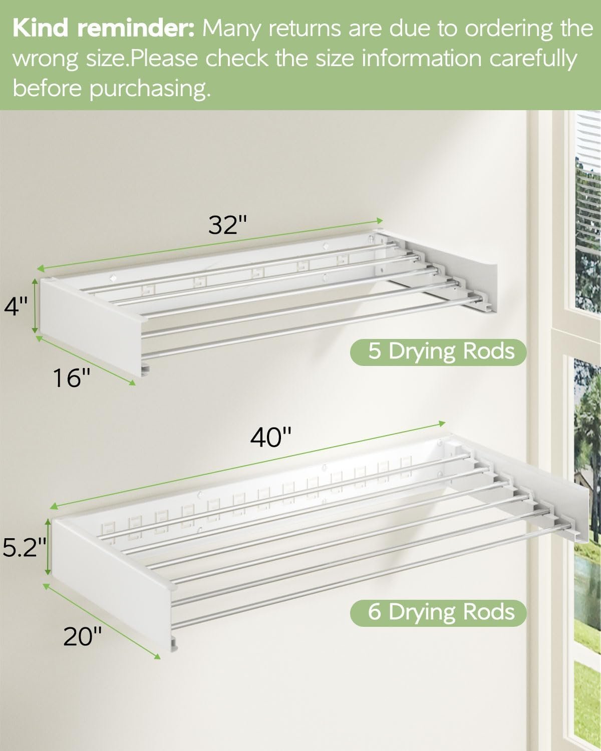 Wall Mounted Foldable Clothes Drying Rack - Image 2