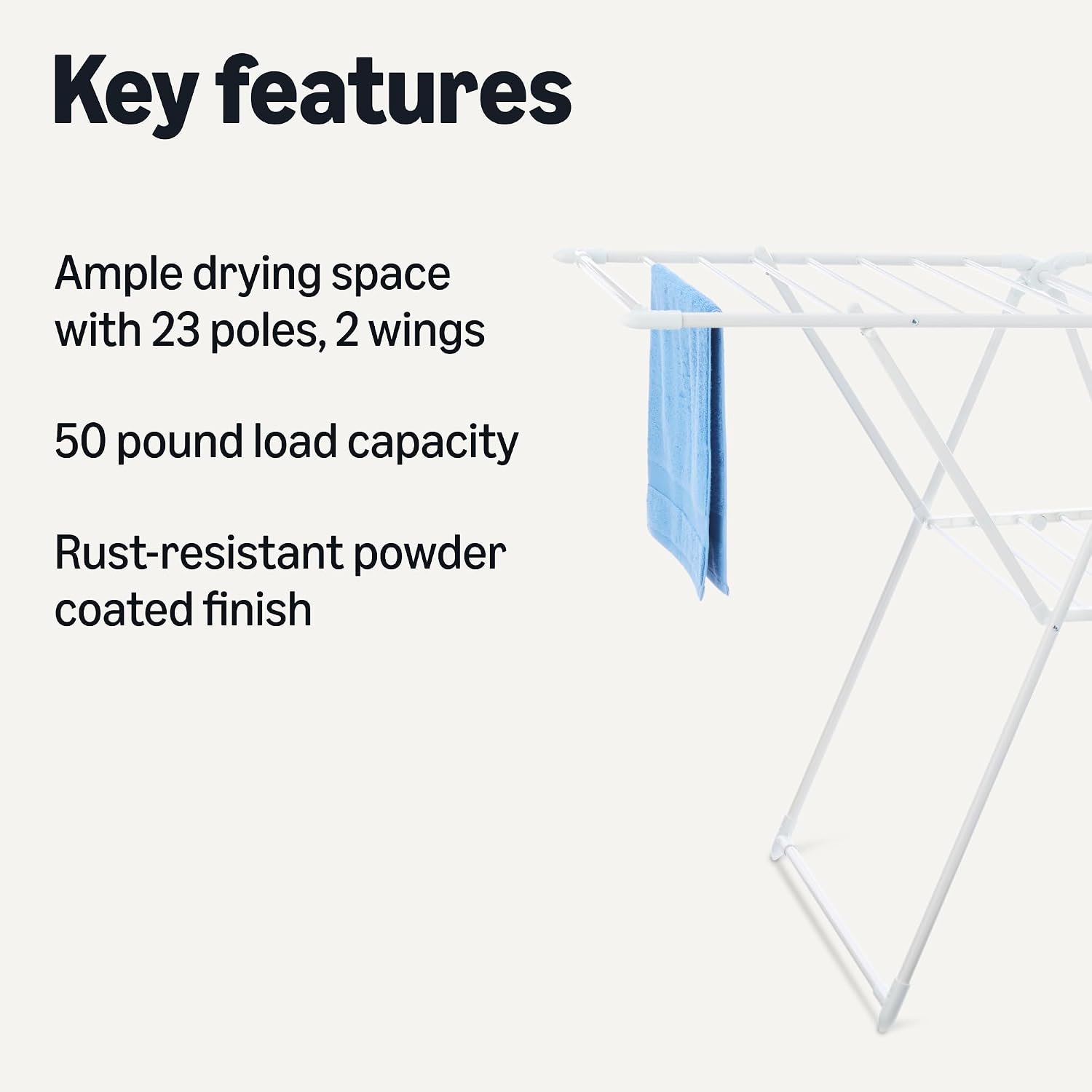 Space-Saving Foldable Metal Clothes Drying Rack - Image 2