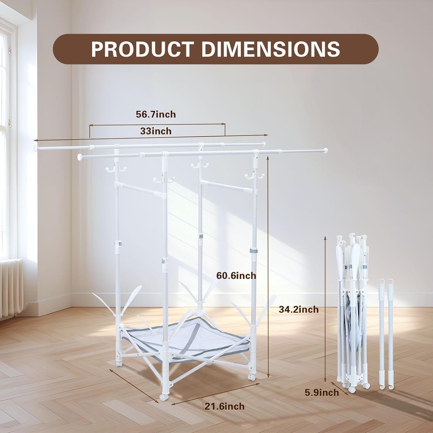 Over-Door Folding Clothes Hanger Rack - Image 2
