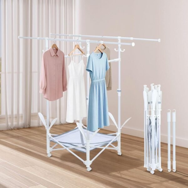 Over-Door Folding Clothes Hanger Rack