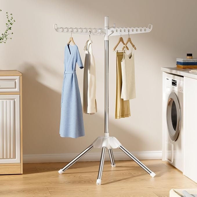 Compact Freestanding Folding Clothes Drying Rack