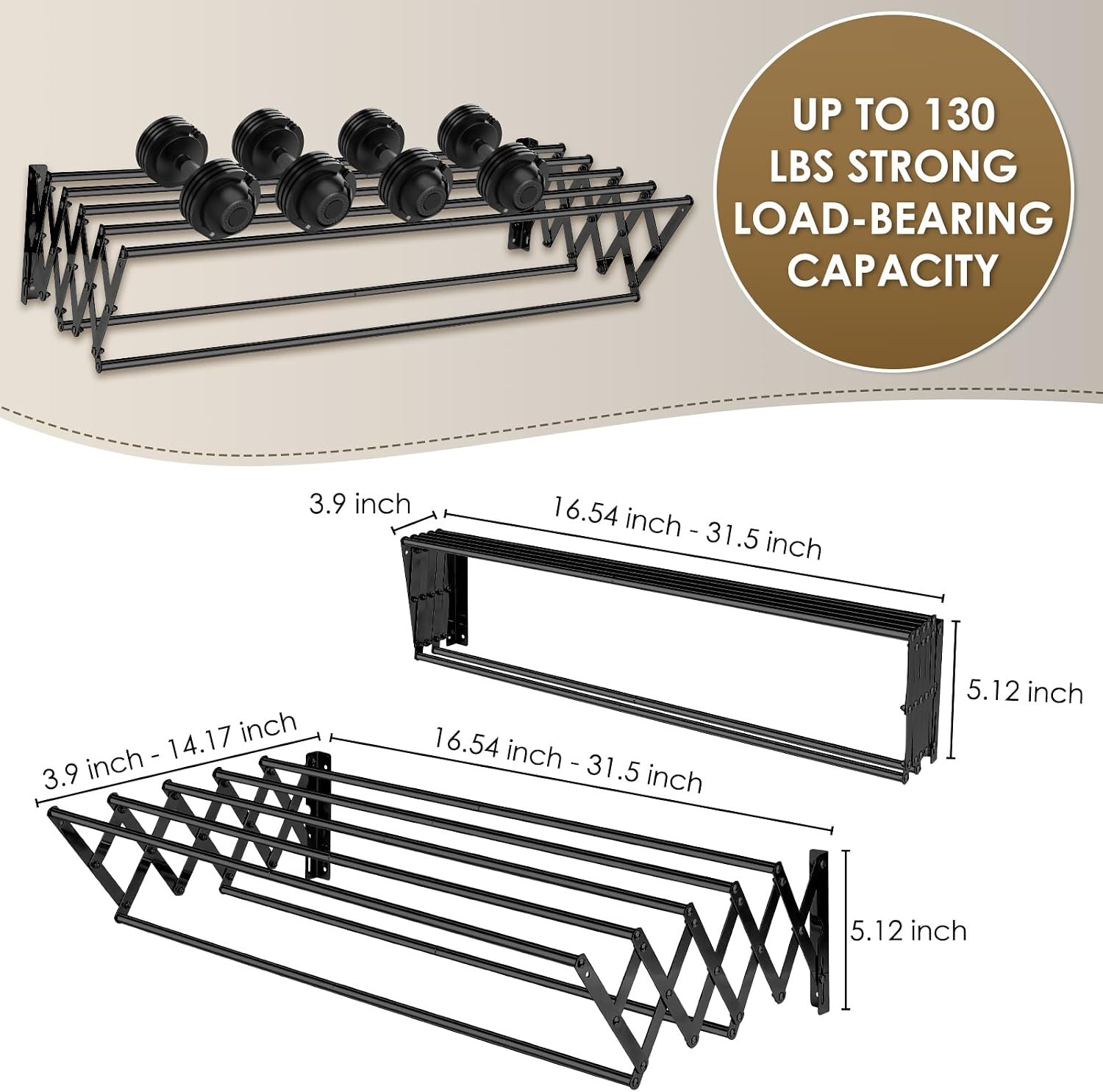 Retractable Wall Mounted Clothes Drying Rack - Image 2