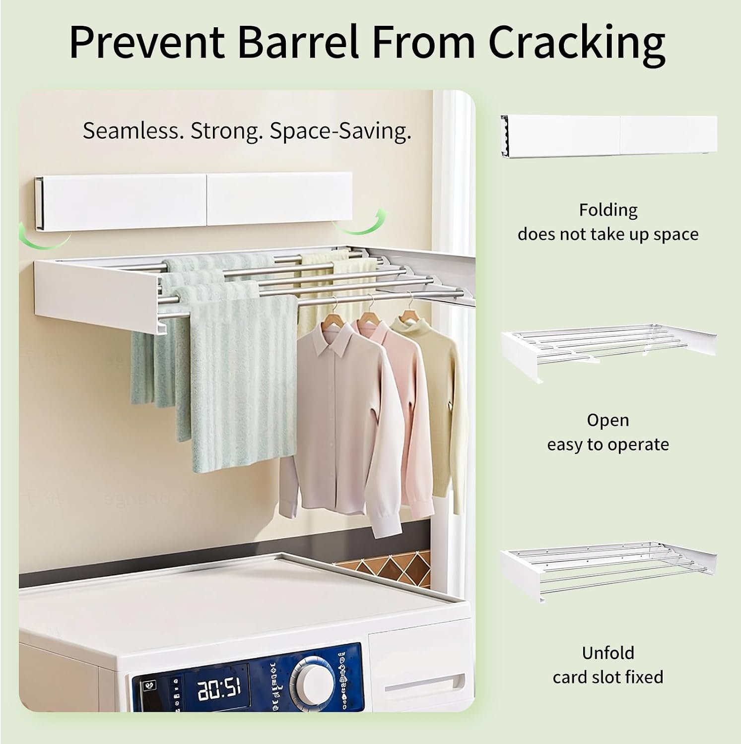Compact Foldable Wall Clothes Drying Rack - Image 2