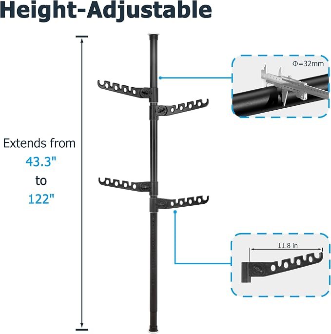 Height Adjustable Rotating Arm Clothes Drying Rack - Image 2