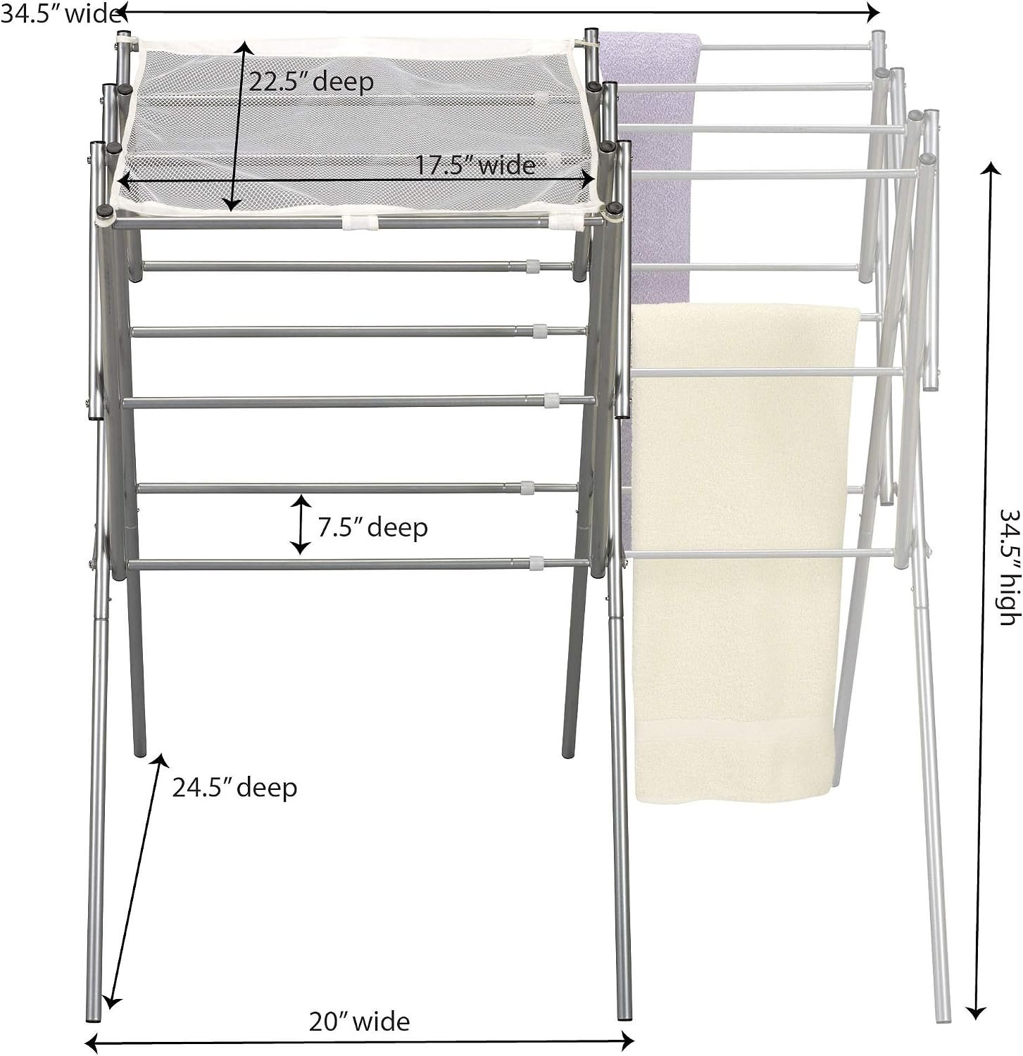 Tripod Floor Standing Clothes Drying Rack with Multiple Poles - Image 2