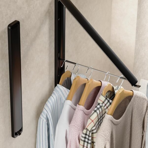 Foldable Clothes Drying Rack with Extendable Rod and Wheels