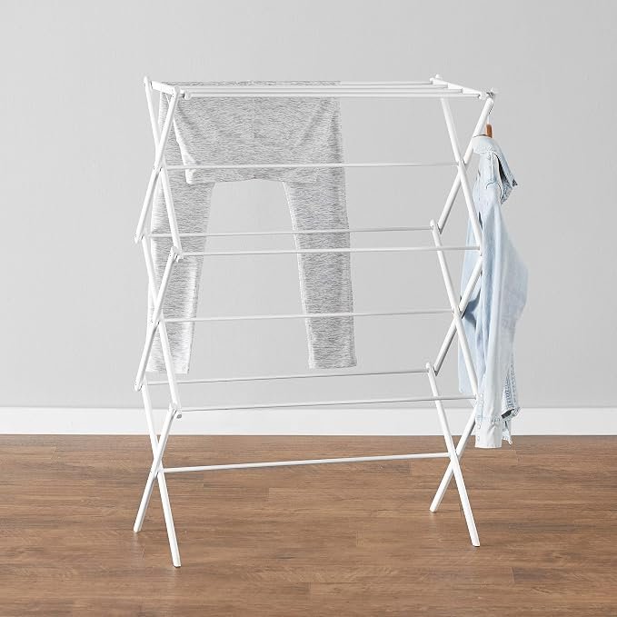 Foldable Clothes Drying Rack with Expandable Hanging Space