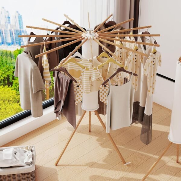 Retractable Tri-Fold Wall Mounted Clothes Rack