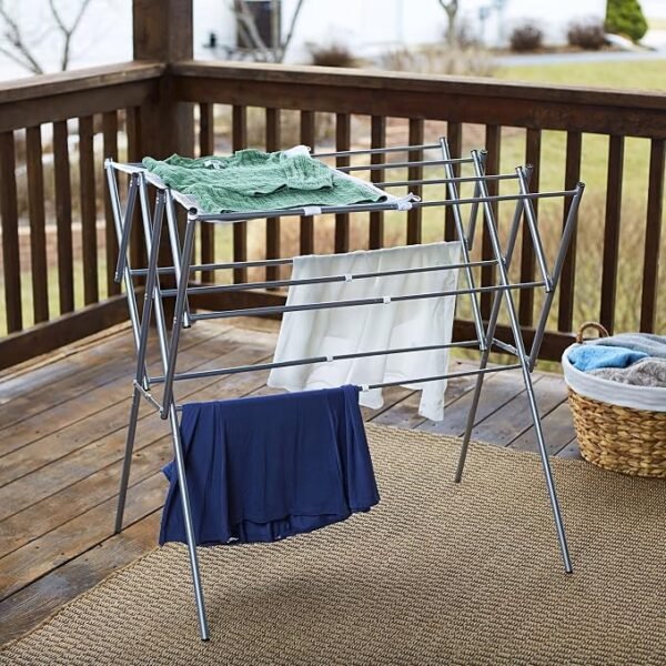 Tripod Floor Standing Clothes Drying Rack with Multiple Poles